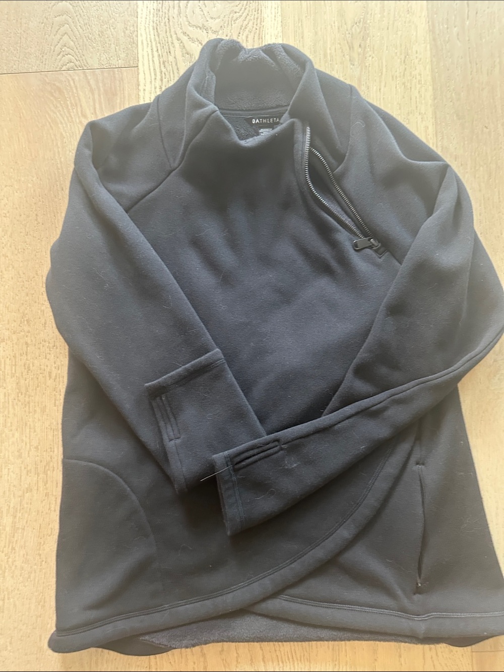Athleta Black Women's Quarter-Zip Fleece Pullover